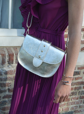 Petit sac italien argenté