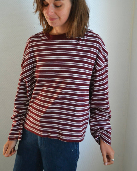 Top Rayé Bordeaux