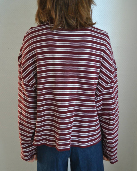 Top Rayé Bordeaux
