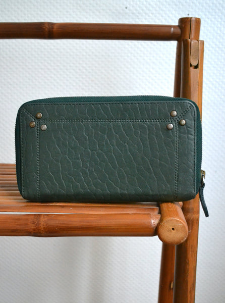 Portefeuille cuir vert