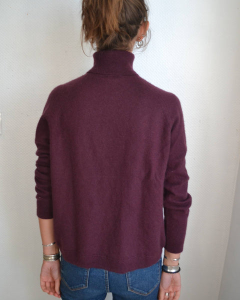 Pull Aubergine Cachemire