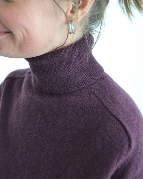 Pull Aubergine Cachemire
