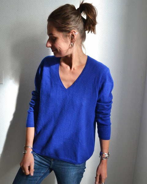 Pull Bleu électrique Cachemire