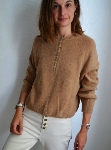 Pull boutonné Sable