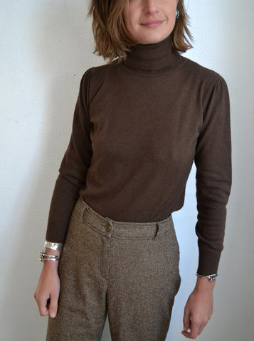 Pull Col Roulé Choco