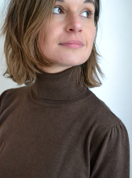 Pull Col Roulé Choco