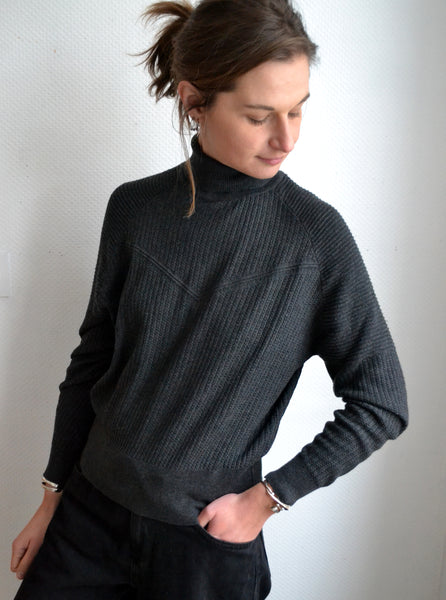 Pull Col Roulé Grey