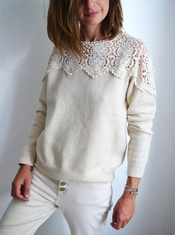 Pull Crème Dentelle