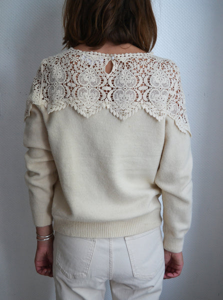 Pull Crème Dentelle