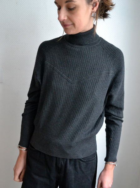 Pull Col Roulé Grey