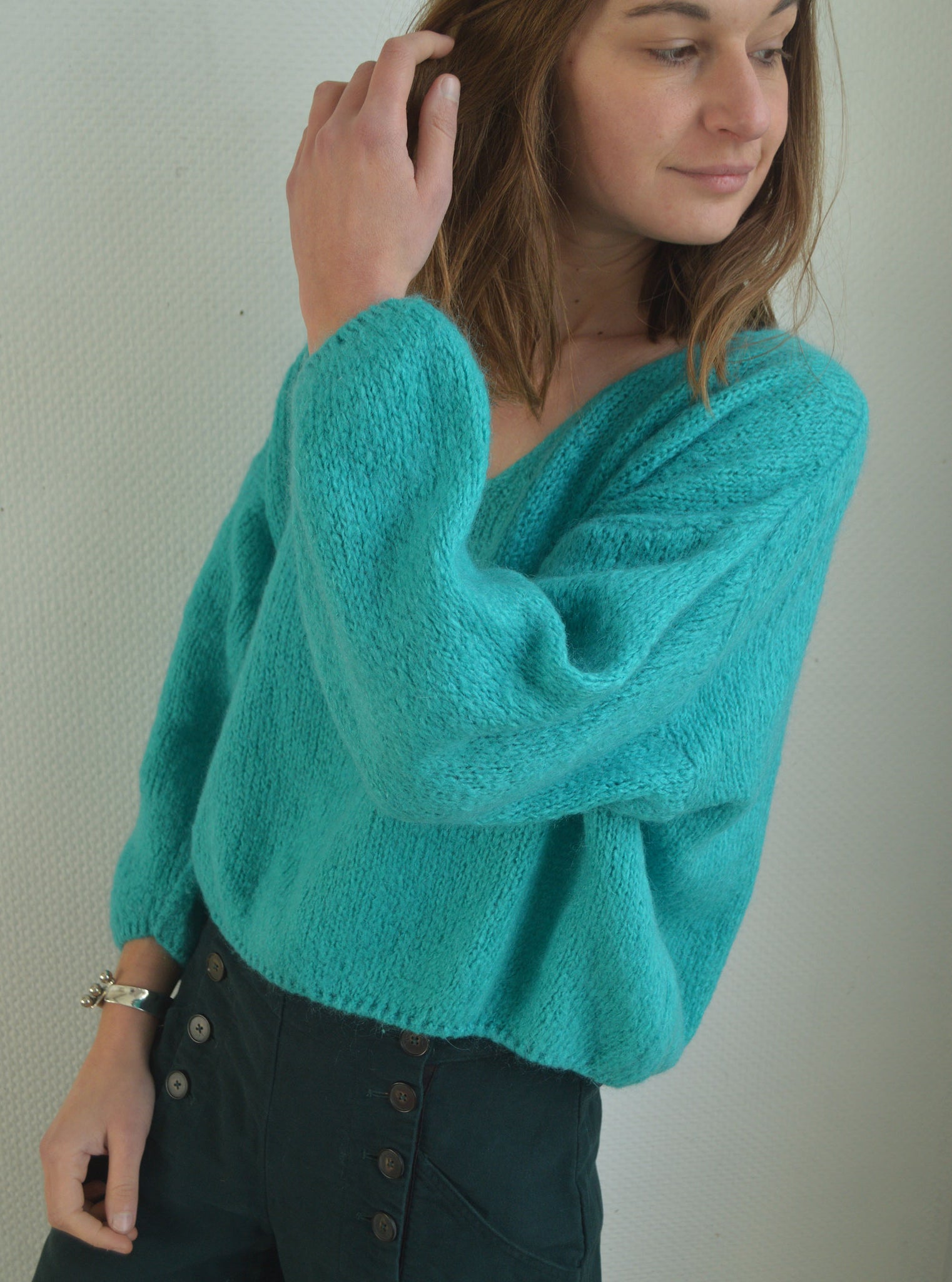 Pull Italien Turquoise