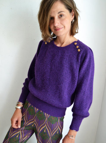 Pull Manches ballons Violet