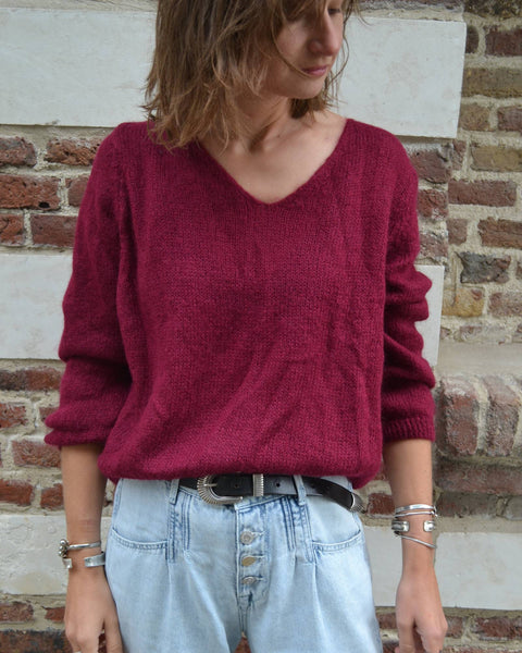 Pull Mohair Bordeaux