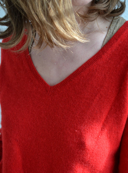 Pull Rouge Cachemire