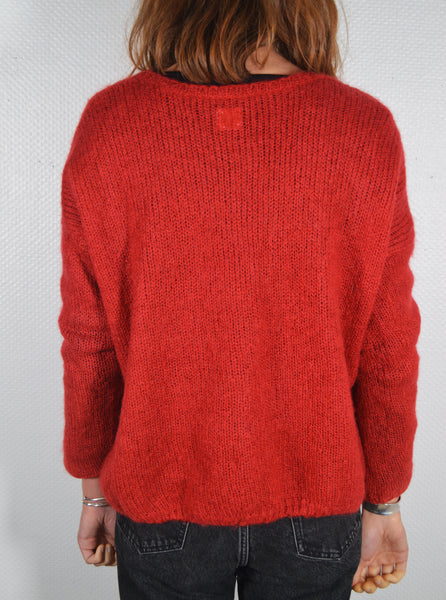 Pull Rouge Mohair Des Petits Hauts