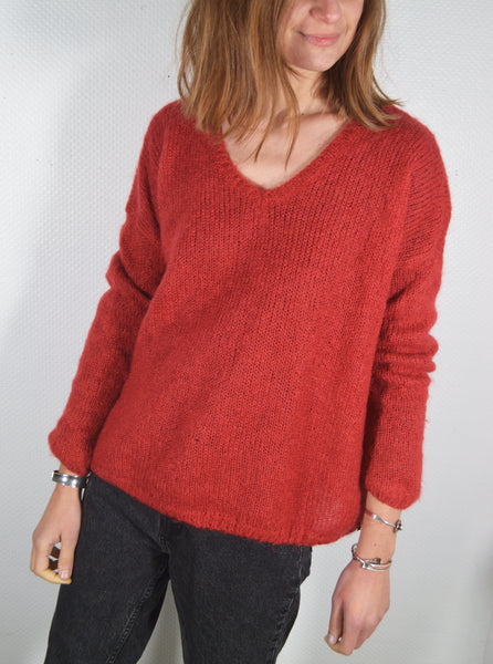 Pull Rouge Mohair Des Petits Hauts