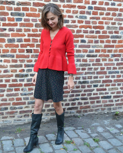 Pull Peplum Rouge