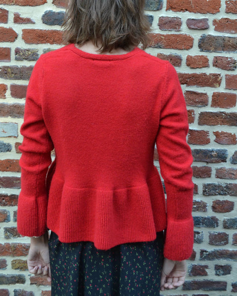 Pull Peplum Rouge