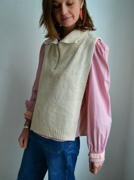 Pull Sans Manche Col Camionneur