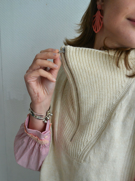 Pull Sans Manche Col Camionneur