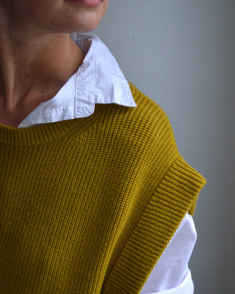 Pull sans manche Vert Curry
