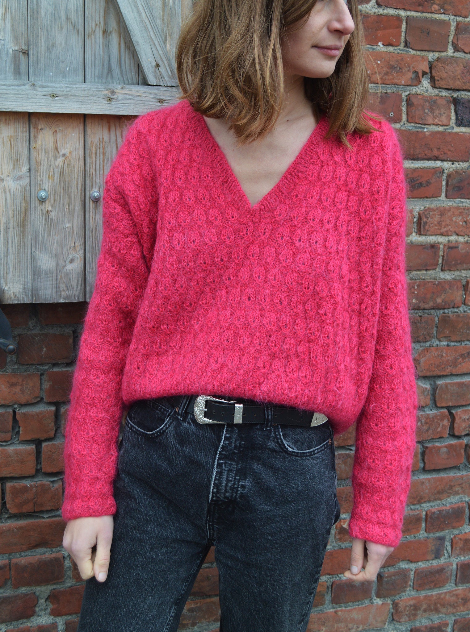 Pull Tricot Framboise