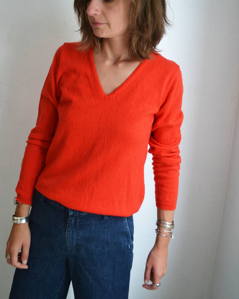 Pull Vermillon Cachemire