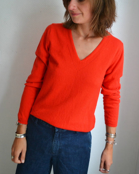 Pull Vermillon Cachemire