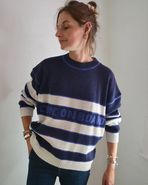 Pull Rayé Welcome On Board