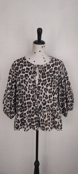 Blouse Gaze de Coton Nouettes Léopard