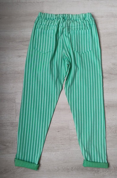 Pantalon rayures Vert
