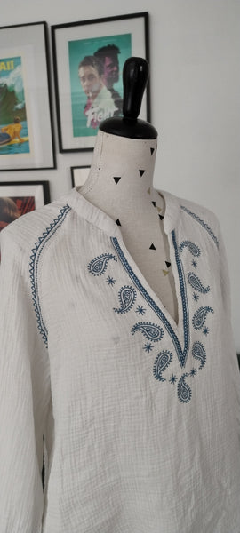 Blouse brodée Gaze de coton