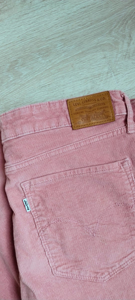 Pantalon rose velours Levis High Rise Bootcut