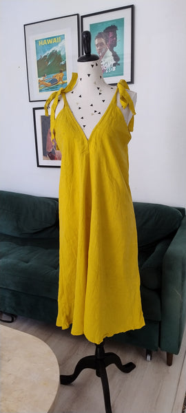 Robe en Lin Jaune