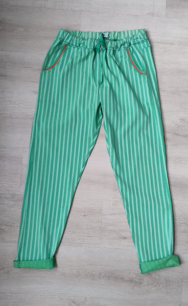 Pantalon rayures Vert