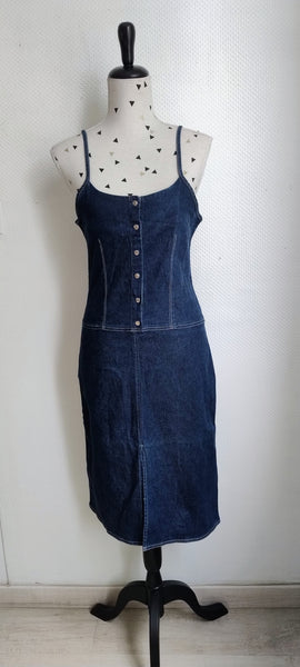 Robe denim à bretelles