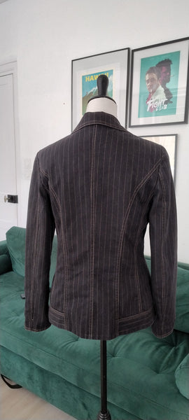Veste blazer Denim Rayée Marine