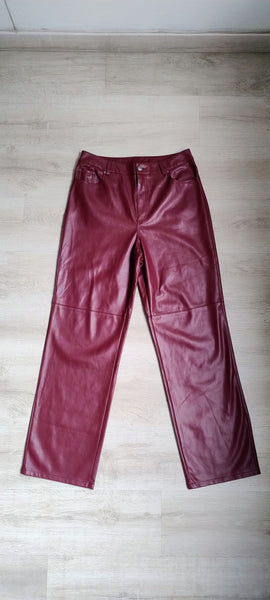 Pantalon Simili Bordeaux