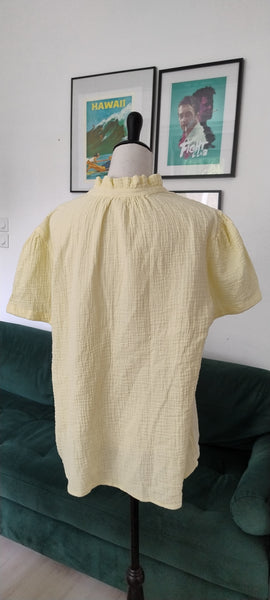 Blouse Jaune Doux Gaze de Coton