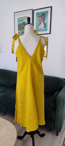 Robe en Lin Jaune