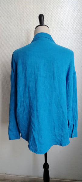 Blouse Bleue Gaze de coton