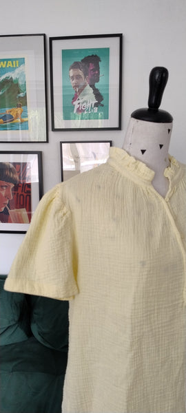 Blouse Jaune Doux Gaze de Coton
