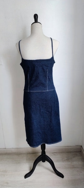 Robe denim à bretelles