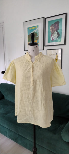 Blouse Jaune Doux Gaze de Coton