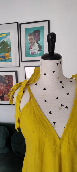 Robe en Lin Jaune