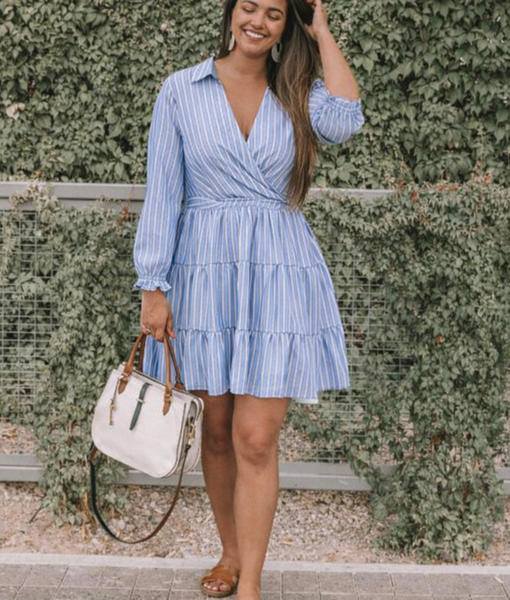 Robe Cache Cœur Rayée