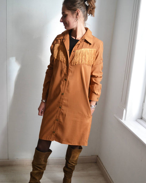 Robe Camel Franges
