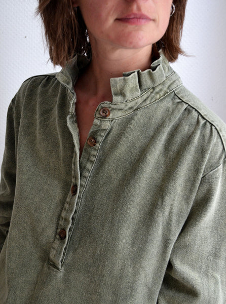 Robe Denim Col Montant