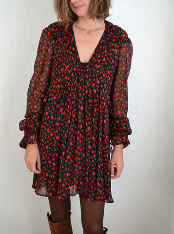 Robe en soie Roses The Kooples