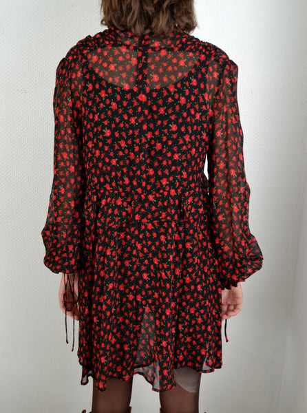 Robe en soie Roses The Kooples